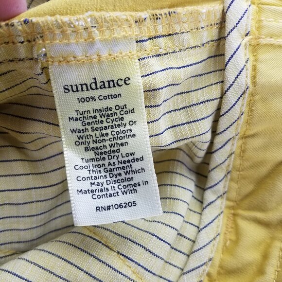 Sundance Junie Jo Chino Pants Womens Petite 14 Clover Yellow Straight Leg Cotton - Picture 11 of 15